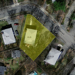 25 Columbia Ave, Newton MA  02464-1226 aerial view