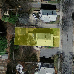 29 Wetherell St, Newton MA  02464-1416 aerial view