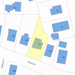 223 Webster St, Newton MA  02465-1851 plot plan
