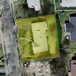 157 Evelyn Rd, Newton MA 02468-1034 aerial view