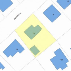 32 Brewster Rd, Newton MA 02461-1302 plot plan