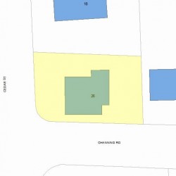 26 Cedar St, Newton MA  02459-1112 plot plan