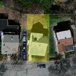 33 Waldorf Rd, Newton MA 02461-1332 aerial view