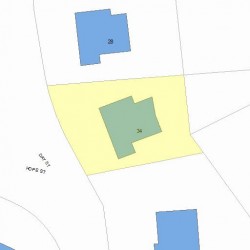34 Day St, Newton MA  02466-2917 plot plan