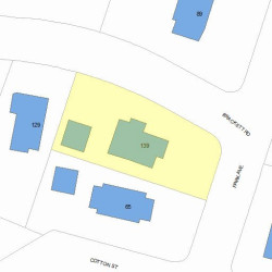 139 Brackett Rd, Newton MA  02458-2613 plot plan