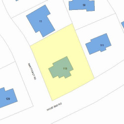 119 Wood End Rd, Newton MA  02461-1402 plot plan