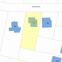 228 Islington Rd, Newton MA 02466-1021 plot plan