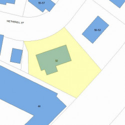 58 Wetherell St, Newton MA 02464-1417 plot plan