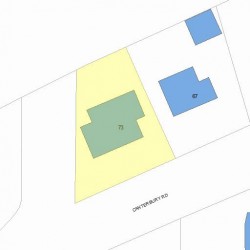 73 Canterbury Rd, Newton MA  02461-1319 plot plan