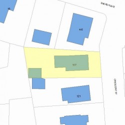 117 Crescent St, Newton MA 02466-2511 plot plan