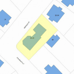 26 Emerald St, Newton MA  02458-1214 plot plan