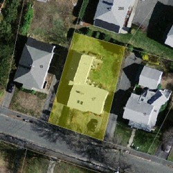 17 Vernon St, Newton MA  02458-2022 aerial view