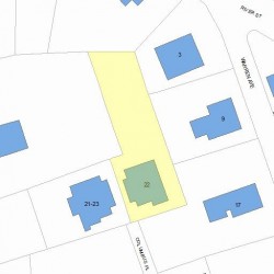 22 Columbus Pl, Newton MA  02465-1834 plot plan