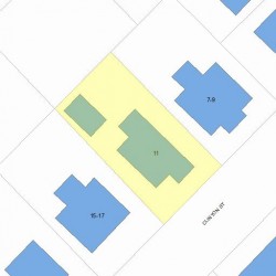 11 Clinton St, Newton MA 02458-1211 plot plan