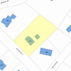 216 Valentine St, Newton MA 02465-3002 plot plan