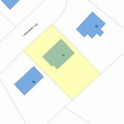 64 Larchmont Ave, Newton MA  02468-2030 plot plan