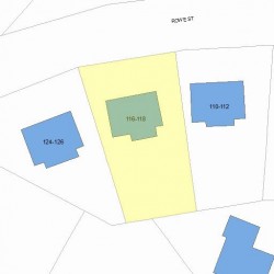 116 Rowe St, Newton MA 02466-1528 plot plan