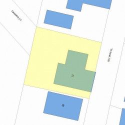 21 Cottage Pl, Newton MA  02465-1525 plot plan