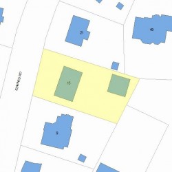 15 Edward Rd, Newton MA 02465-1120 plot plan