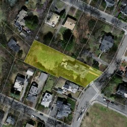 93 Hancock St, Newton MA  02466-2201 aerial view