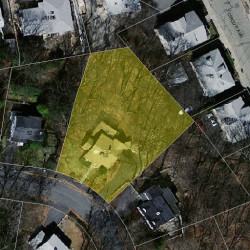 58 Roundwood Rd, Newton MA  02464-1217 aerial view