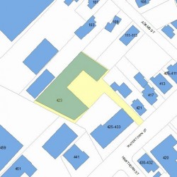 423 Watertown St, Newton MA 02458-1113 plot plan