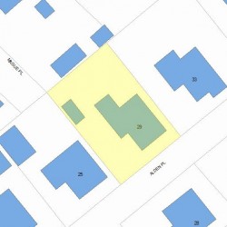 29 Alden Pl, Newton MA  02465-1567 plot plan