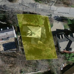 61 Huntington Rd, Newton MA  02458-2416 aerial view
