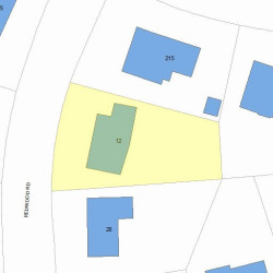 12 Redwood Rd, Newton MA 02459-3125 plot plan