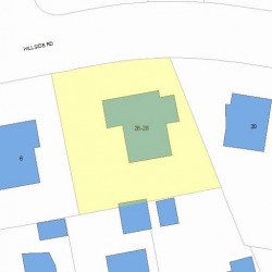 26 Hillside Rd, Newton MA  02461-1422 plot plan