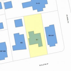 961 Boylston St, Newton MA  02461-1505 plot plan