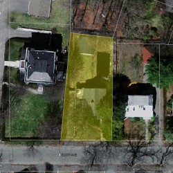 117 Eliot Ave, Newton MA  02465-1710 aerial view