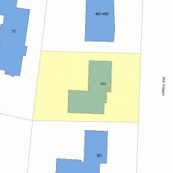 497 Lowell Ave, Newton MA  02460-2329 plot plan