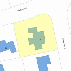 27 Hickory Cliff Rd, Newton MA  02464-1208 plot plan
