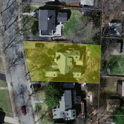 111 Garland Rd, Newton MA  02459-1741 aerial view