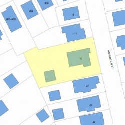 15 Harrington St, Newton MA  02460-1525 plot plan