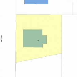 14 Bacon Pl, Newton MA 02464-1004 plot plan