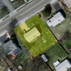 174 Lexington St, Newton MA 02466-1307 aerial view