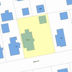 71 Erie Ave, Newton MA  02461-1515 plot plan