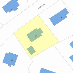 92 Carlton Rd, Newton MA 02468-1916 plot plan