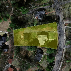 53 Gammons Rd, Newton MA 02468-1215 aerial view