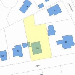 343 Otis St, Newton MA  02465-2533 plot plan