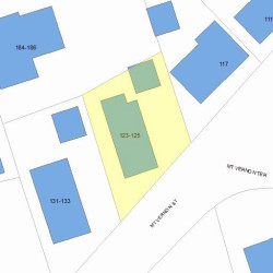 123 Mount Vernon St, Newton MA  02465-2559 plot plan