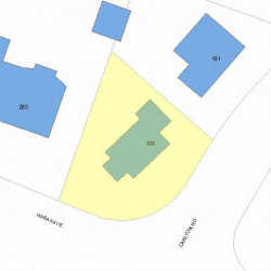 105 Carlton Rd, Newton MA  02468-1915 plot plan