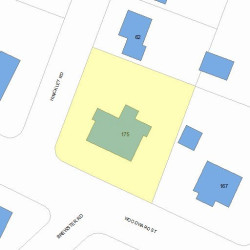 175 Woodward St, Newton MA 02461-1343 plot plan