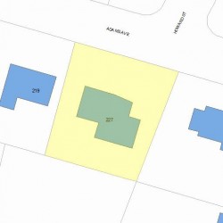 227 Adams Ave, Newton MA 02465-1502 plot plan