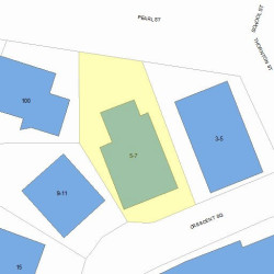7 Crescent Sq, Newton MA  02458-1513 plot plan