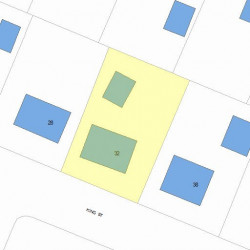 32 King St, Newton MA  02466-1204 plot plan