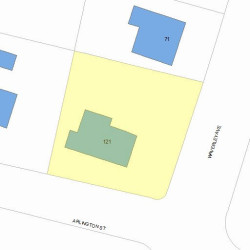121 Arlington St, Newton MA  02458-2048 plot plan