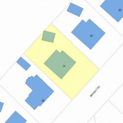 39 Beverly Rd, Newton MA  02461-1112 plot plan